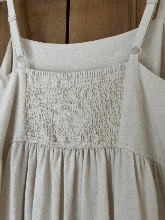 Nordstrom Treasure & Bond Linen Blend Midi Sundress medium — ivory dove - Picture 4 of 4